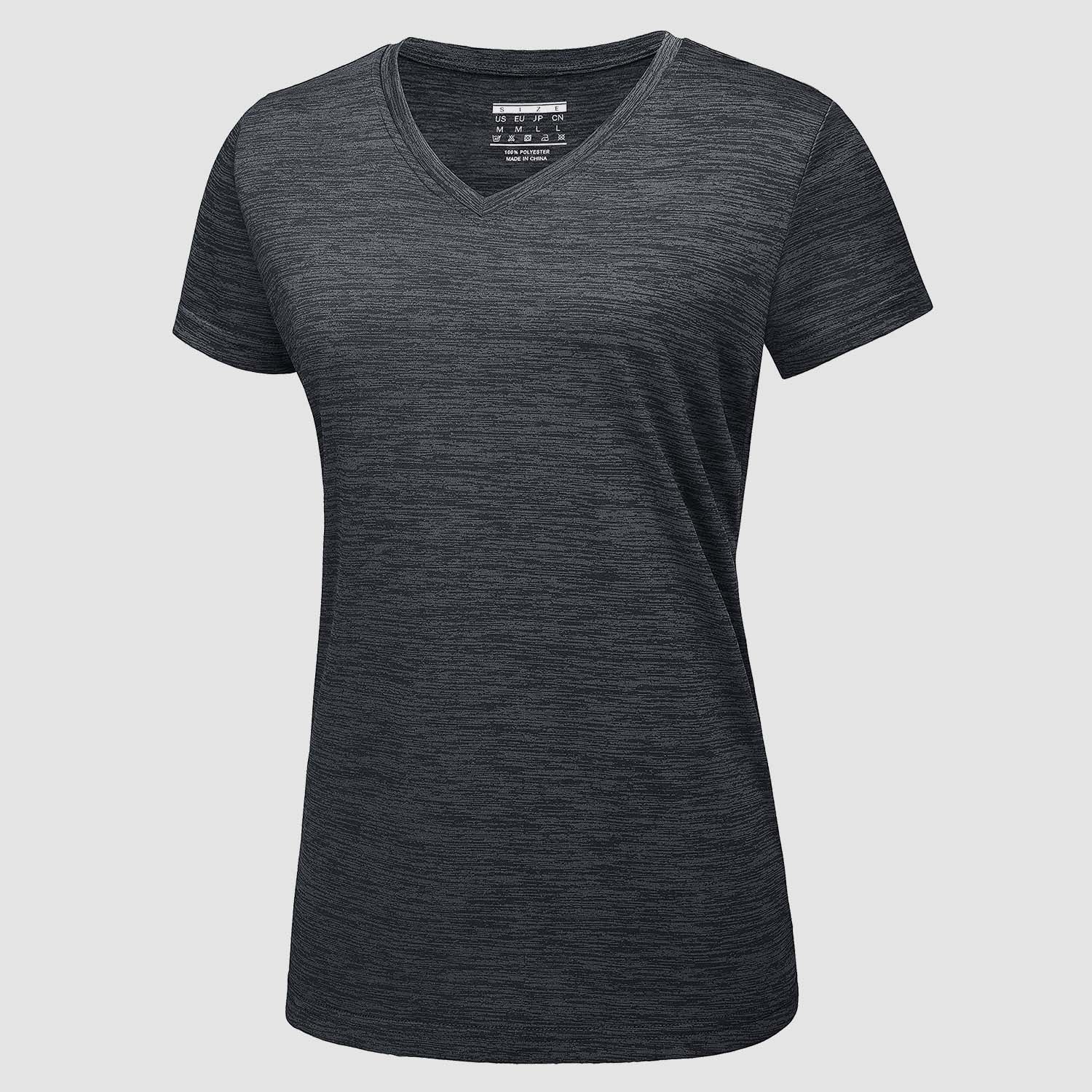Women's V-Neck Quick-Dry Moisture-Wicking Athletic Shirt