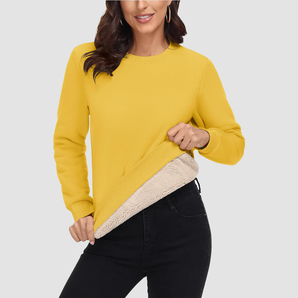 Women's Fleece Sweatshirt - Crewneck, Winter Warm & Cozy
