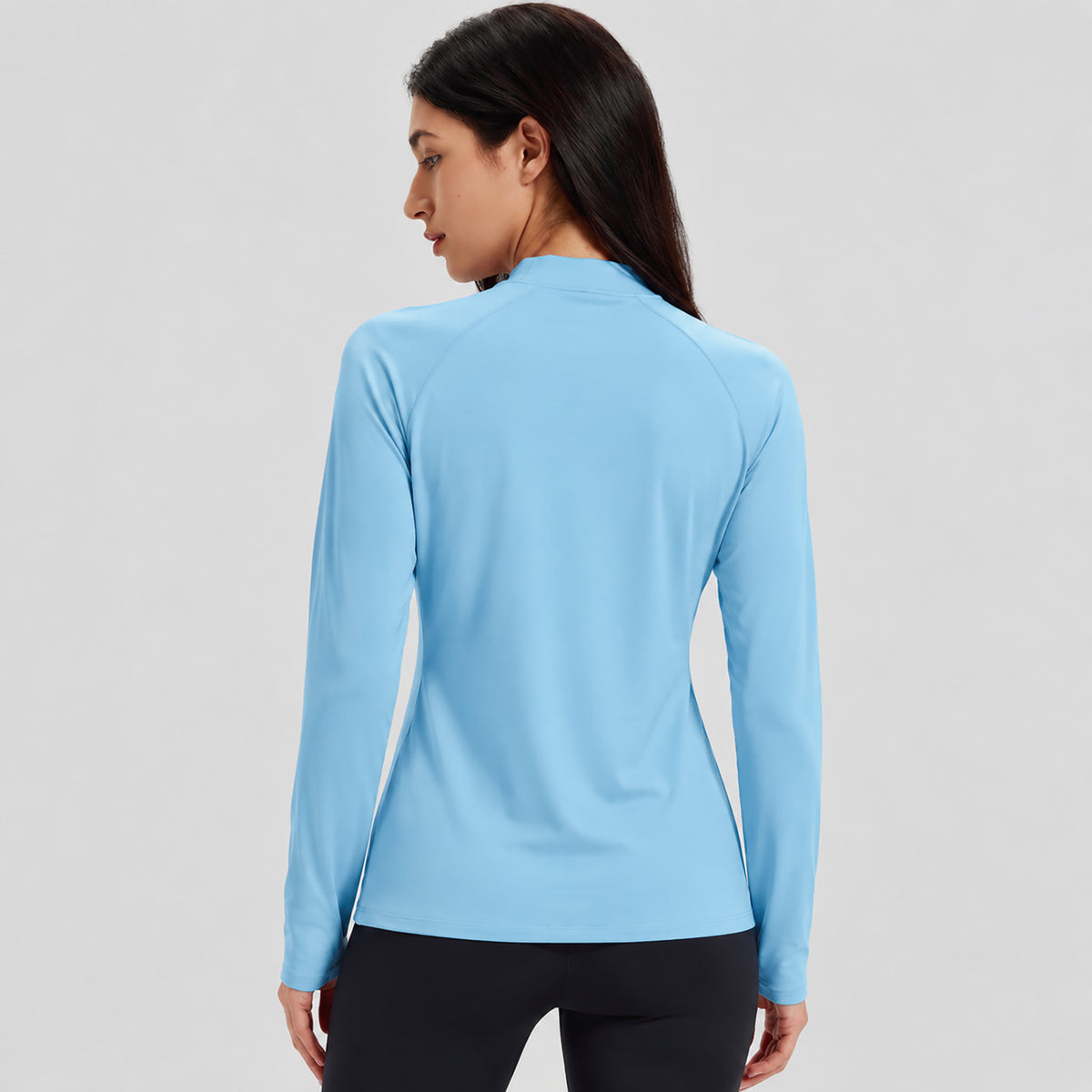 Women's Fleece Lined Thermal Shirt Mock Neck Long Sleeve Base Layer