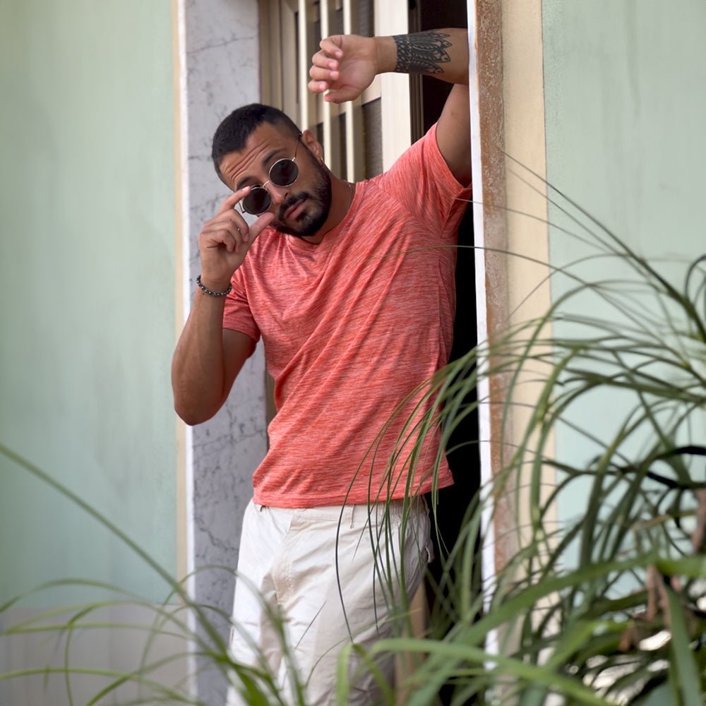 【Buy 4 Get 4th Free】Men's T - Shirt Tag Free Quick Dry Athletic Running Shirts Performance Tee - MAGCOMSEN