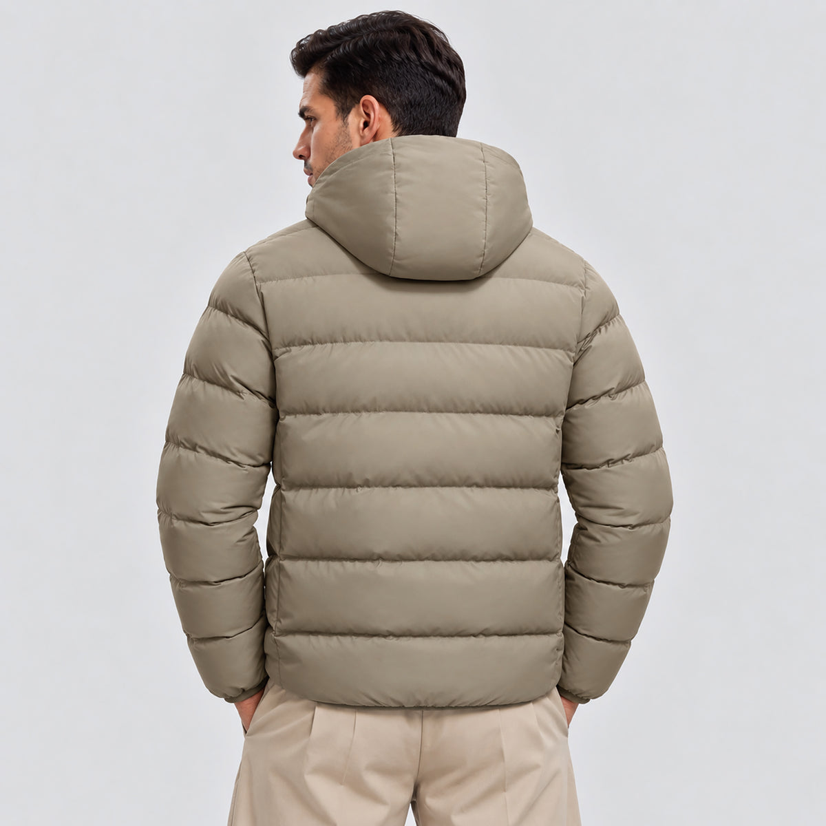 Men's Lightweight Quilted Puffer Jacket with Hood