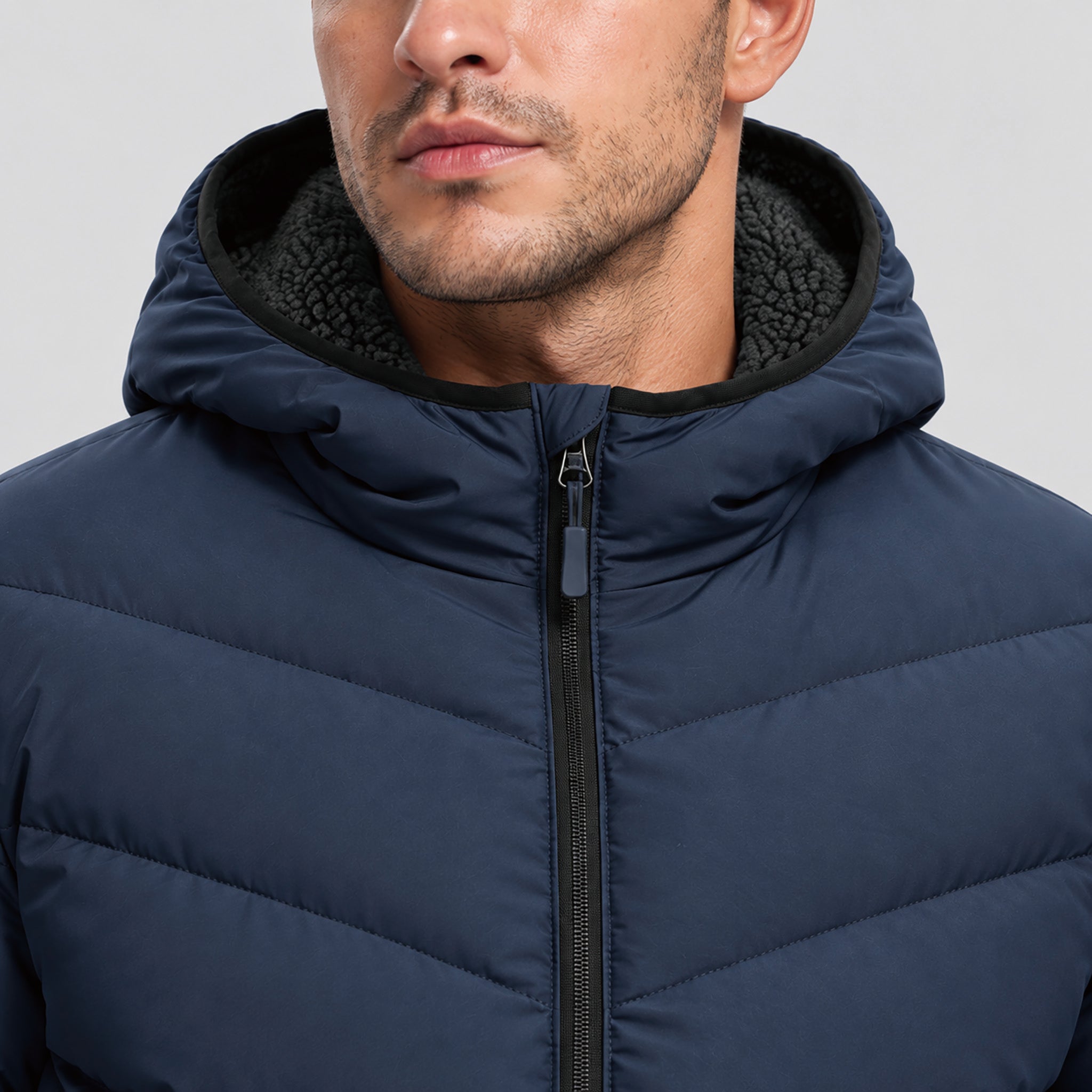 Men's Lightweight Quilted Puffer Jacket with Hood