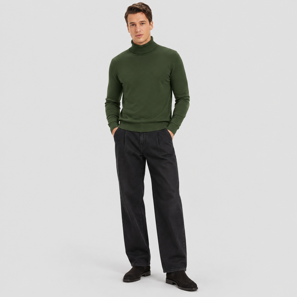 Men's Lightweight Knit Turtleneck Sweater