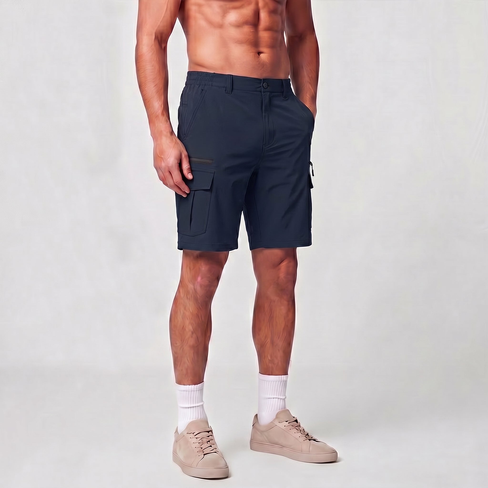 Men 9 Inch Hiking Cargo Shorts - Water Resistant 7 Pocket Stretch Tactical Shorts Navy by MAGCOMSEN