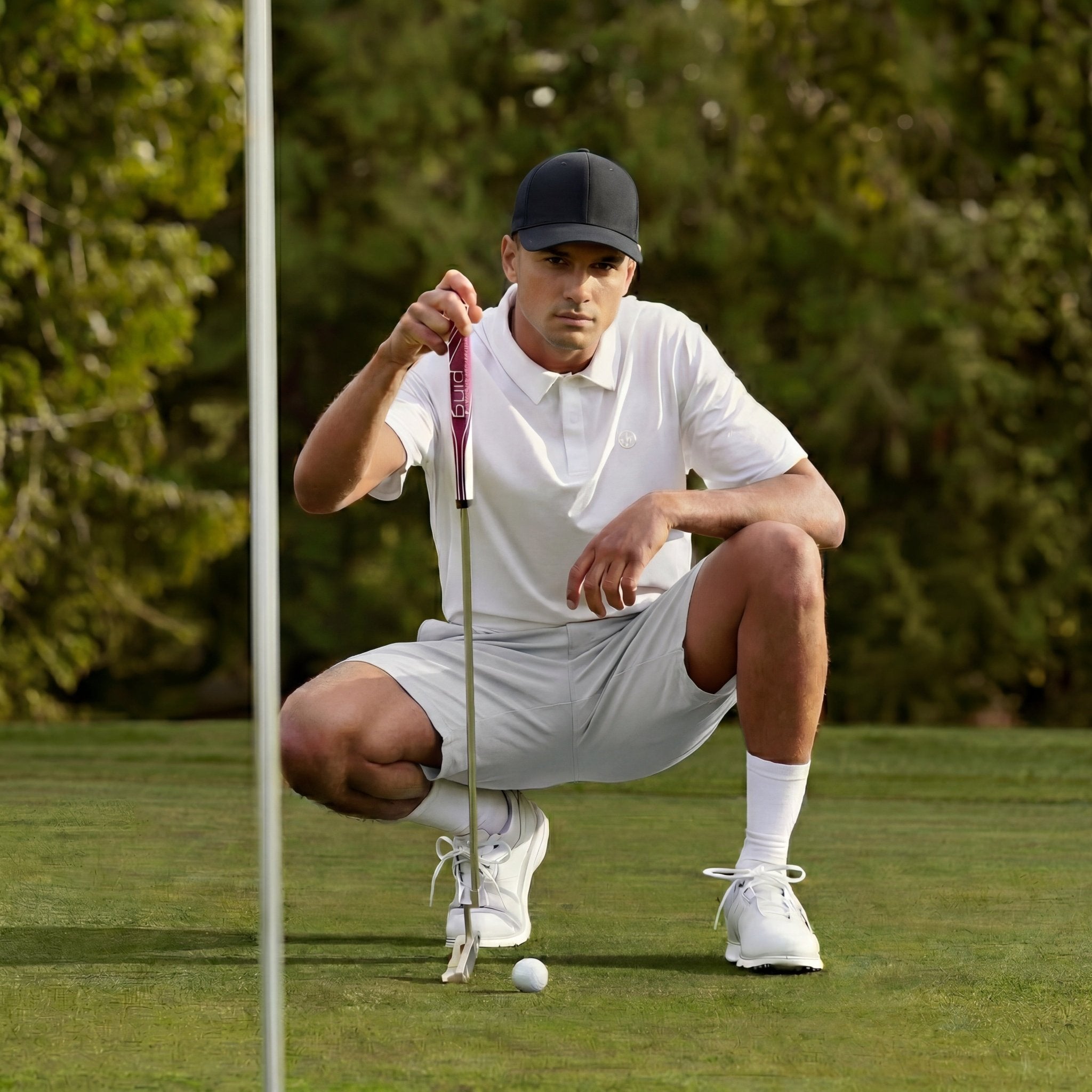 Men's 11" Inseam Golf Shorts - Quick Dry 6 - Pocket Stretch Work Shorts White by MAGCOMSEN