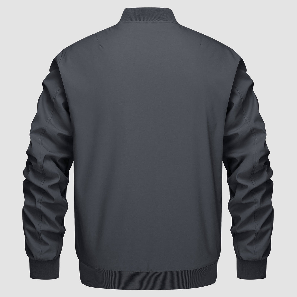 Dark Grey MAGCOMSEN Men's Bomber Jacket – Casual Zip-Up Windbreaker in #Color_Dark Grey