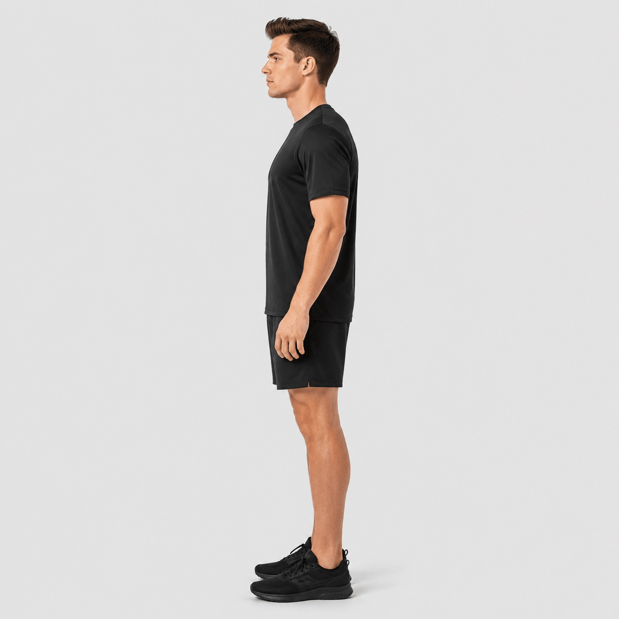Men's Breathable Mesh Workout T-Shirt – Quick Dry 4-Way Stretch Black by MAGCOMSEN