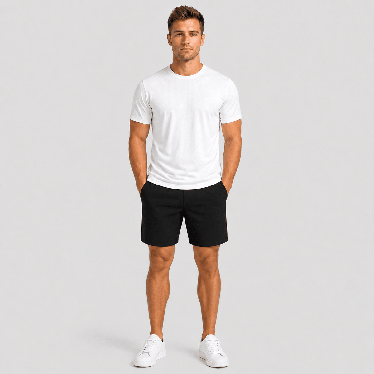 Men's Breathable Mesh Workout T-Shirt – Quick Dry 4-Way Stretch White by MAGCOMSEN