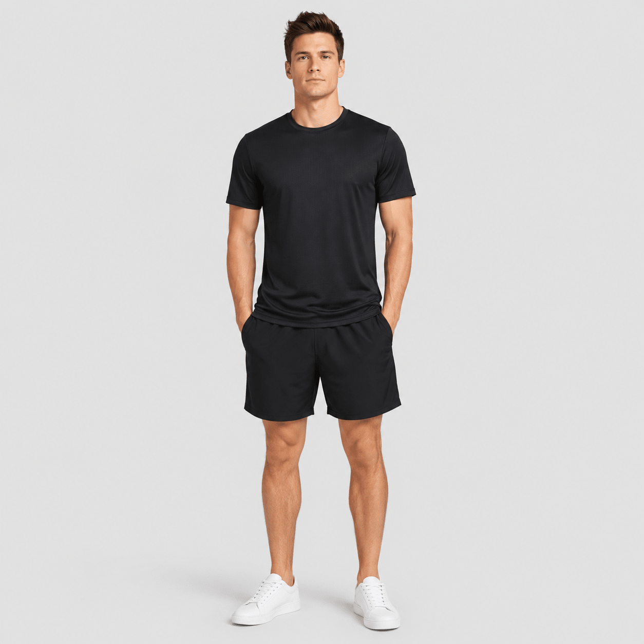 Men's Breathable Mesh Workout T-Shirt – Quick Dry 4-Way Stretch Black by MAGCOMSEN