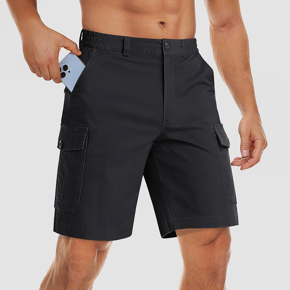 Men's Cargo Shorts Casual Work Shorts Black by MAGCOMSEN