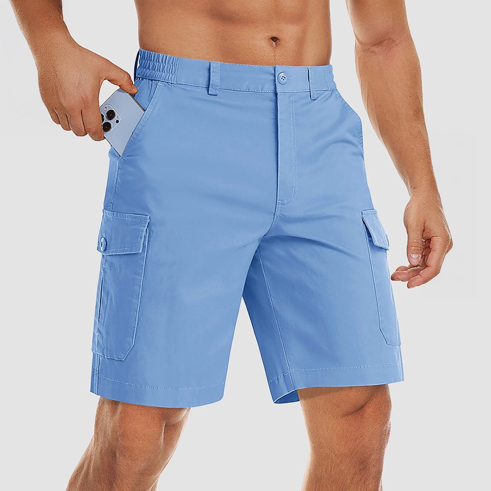 Men's Cargo Shorts Casual Work Shorts Sky Blue by MAGCOMSEN