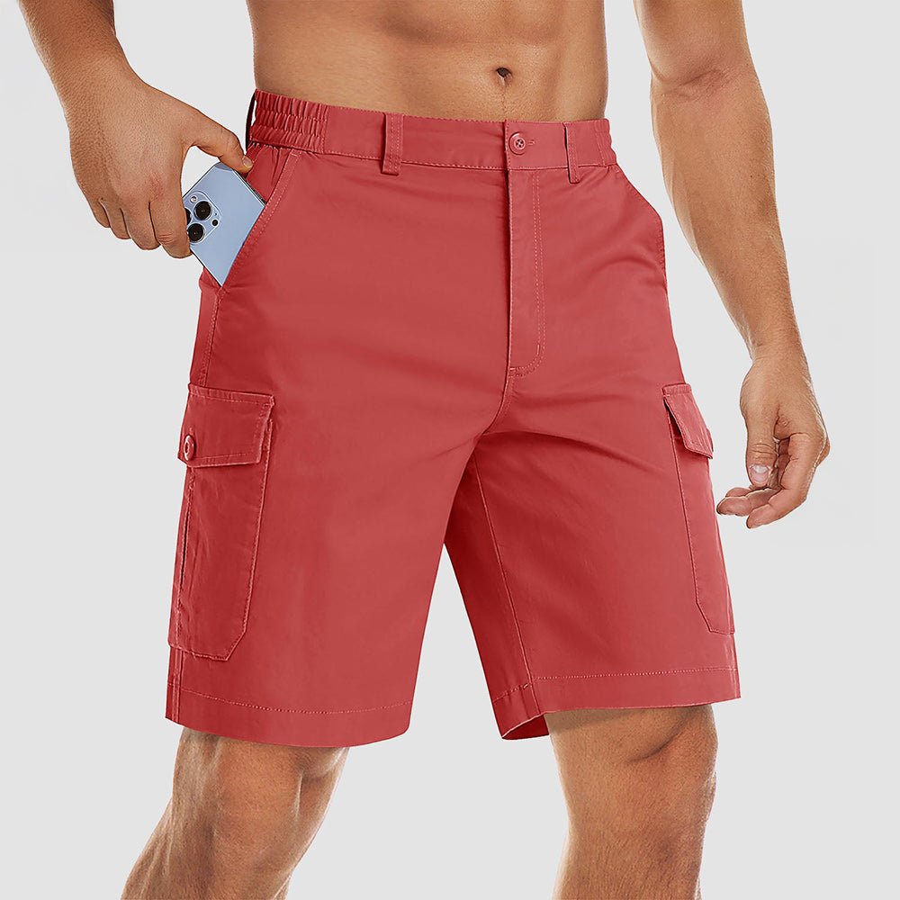 Men's Cargo Shorts Casual Work Shorts Red by MAGCOMSEN