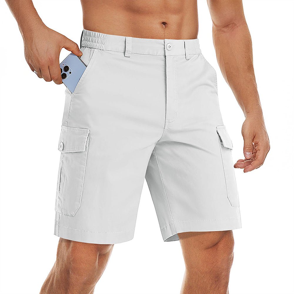 Men's Cargo Shorts Casual Work Shorts White by MAGCOMSEN