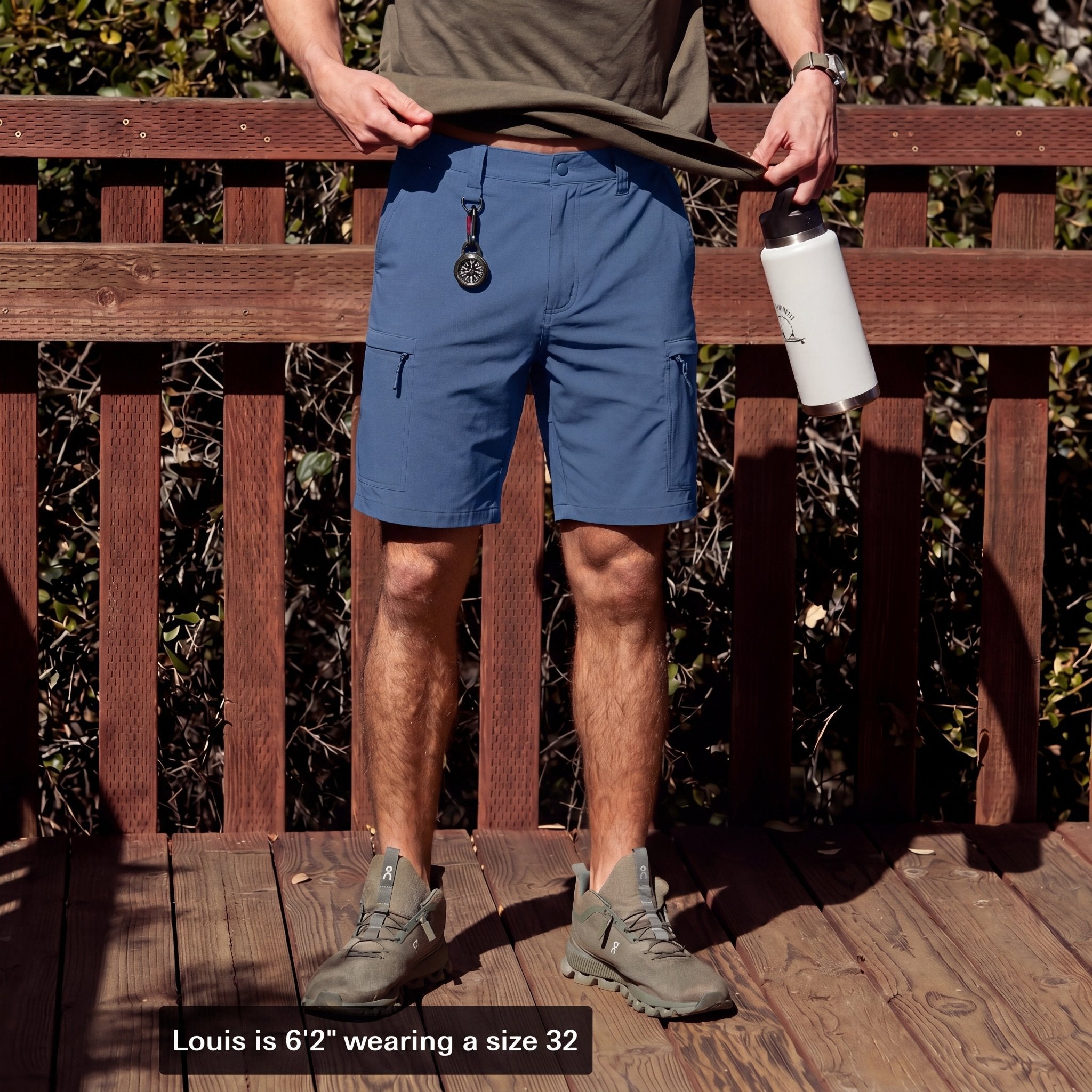 Magcomsen Men's Casual Quick-Dry 5 Pockets Cargo Short Blue by MAGCOMSEN #Color_Blue