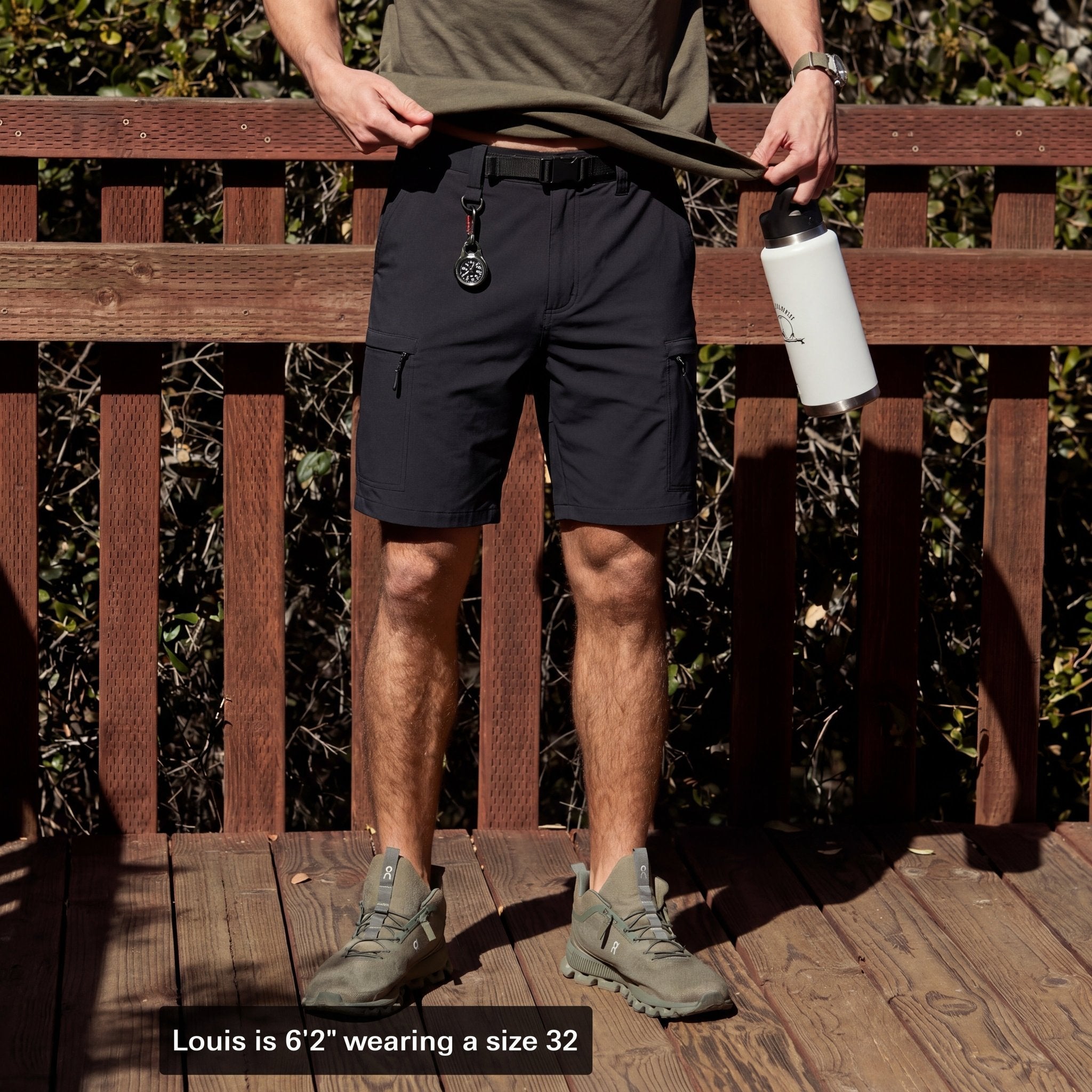 Magcomsen Men's Casual Quick-Dry 5 Pockets Cargo Short Black by MAGCOMSEN #Color_Black