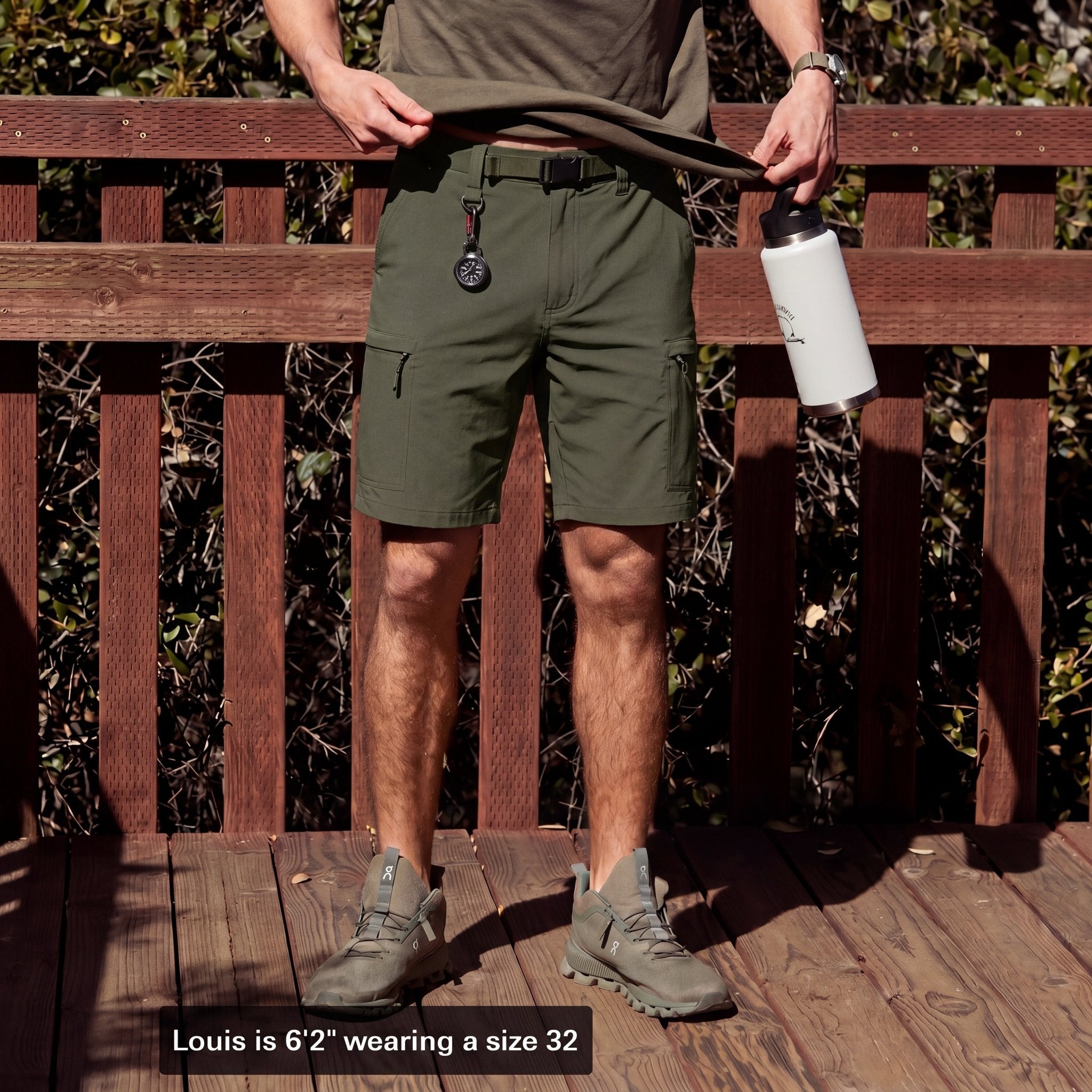 Magcomsen Men's Casual Quick-Dry 5 Pockets Cargo Short Army Green by MAGCOMSEN #Color_Army Green