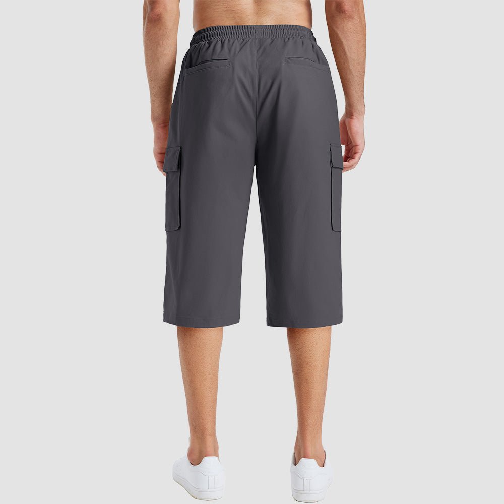 Men's Cotton Cargo Shorts - Below Knee Stretch Work Shorts Deep Grey by MAGCOMSEN