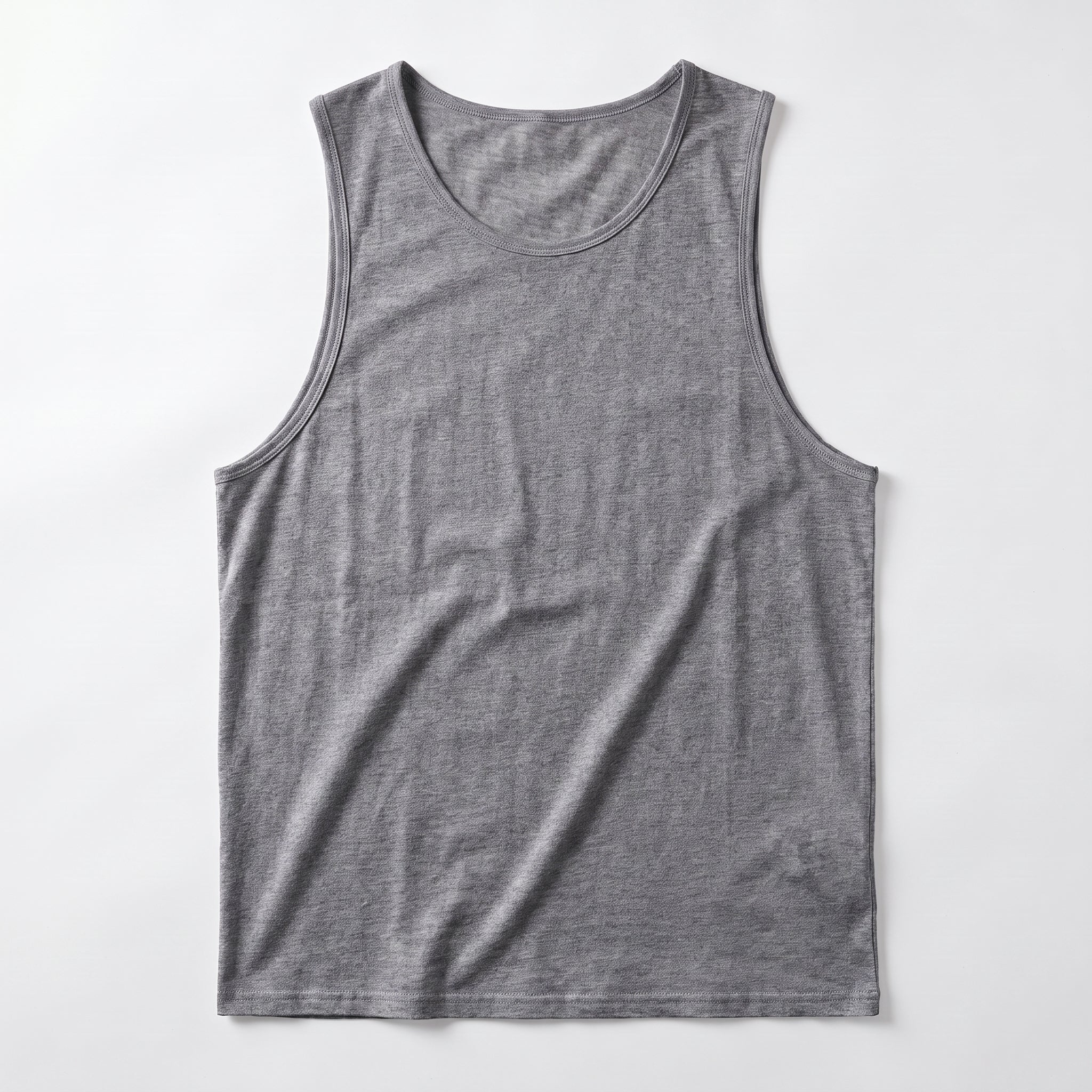 Dark Grey MAGCOMSEN Men's Cotton Tank Top - Moisture-Wicking Sleeveless Workout Shirt in #Color_Dark Grey