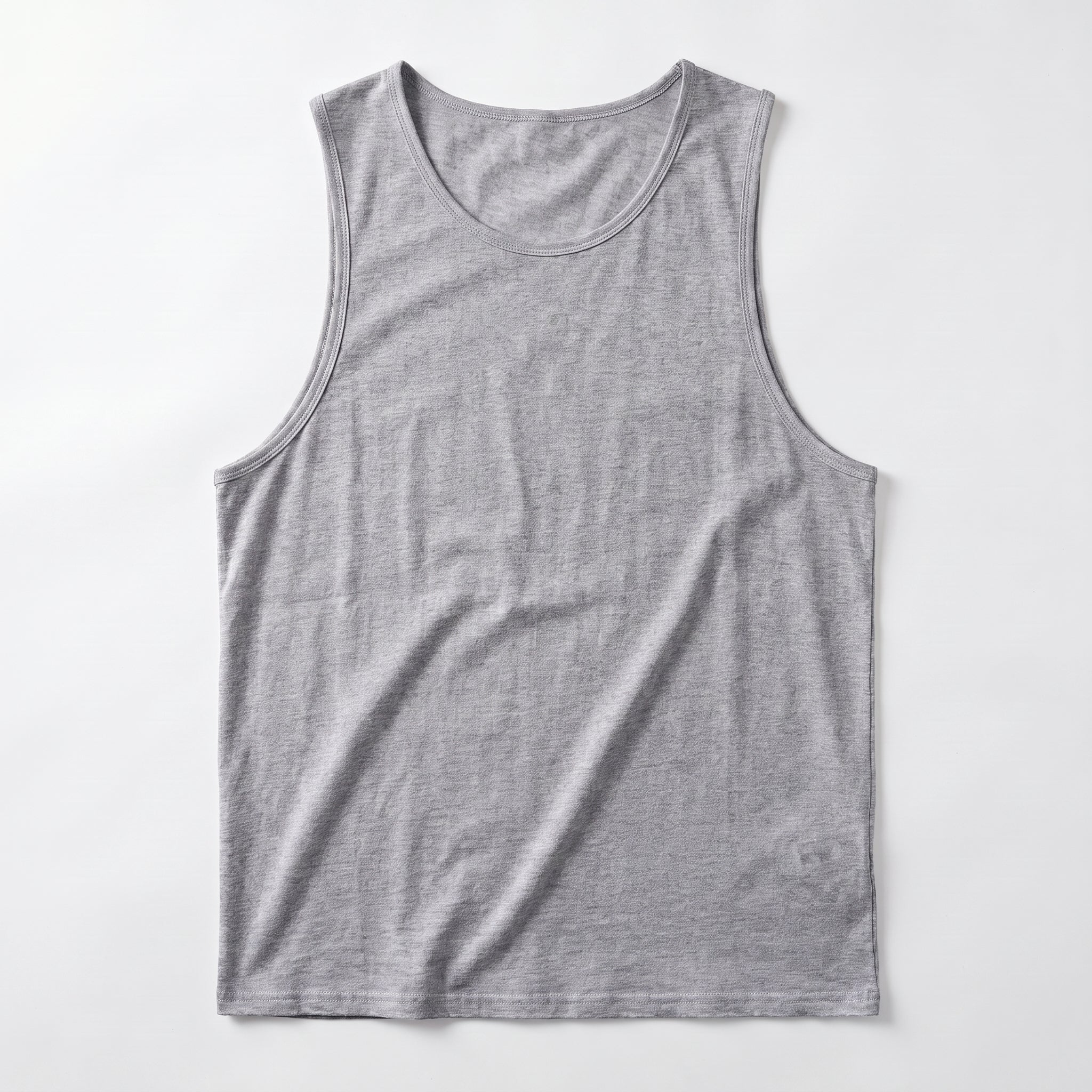 Light Grey MAGCOMSEN Men's Cotton Tank Top - Moisture-Wicking Sleeveless Workout Shirt in #Color_Light Grey