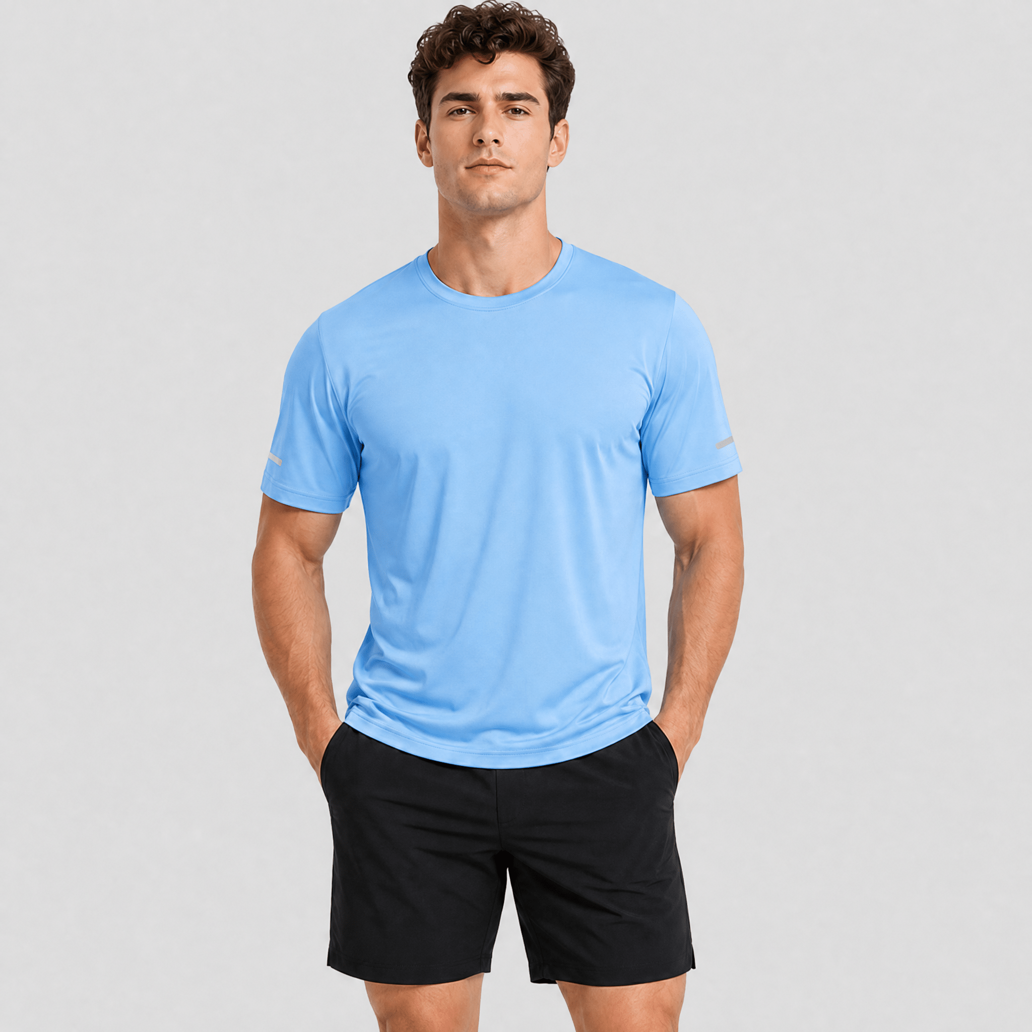 Sky Blue MAGCOMSEN Men's Dry Fit Sun Protection Stretch Training & Sports T-Shirts in #Color_Sky Blue