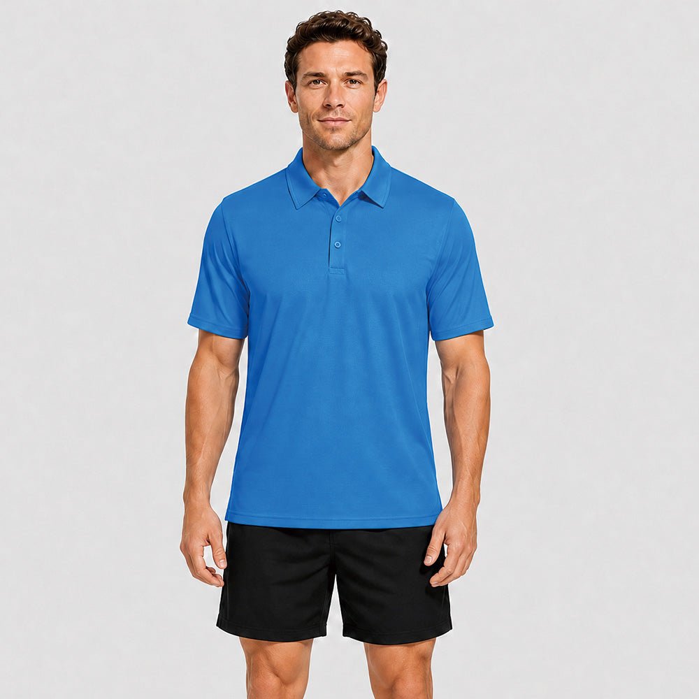 Azure MAGCOMSEN Men's Golf Quick Dry Polo Shirt in #Color_Azure
