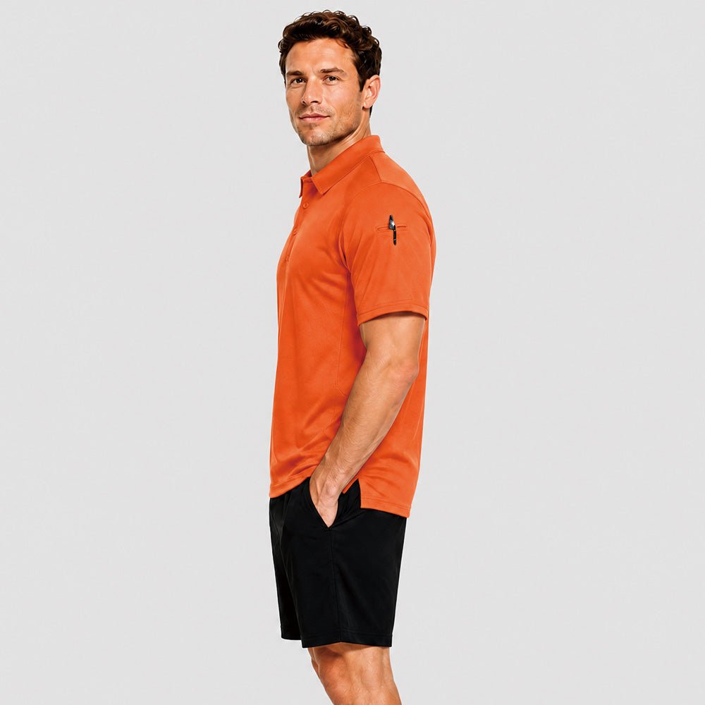 Orange MAGCOMSEN Men's Golf Quick Dry Polo Shirt in #Color_Orange