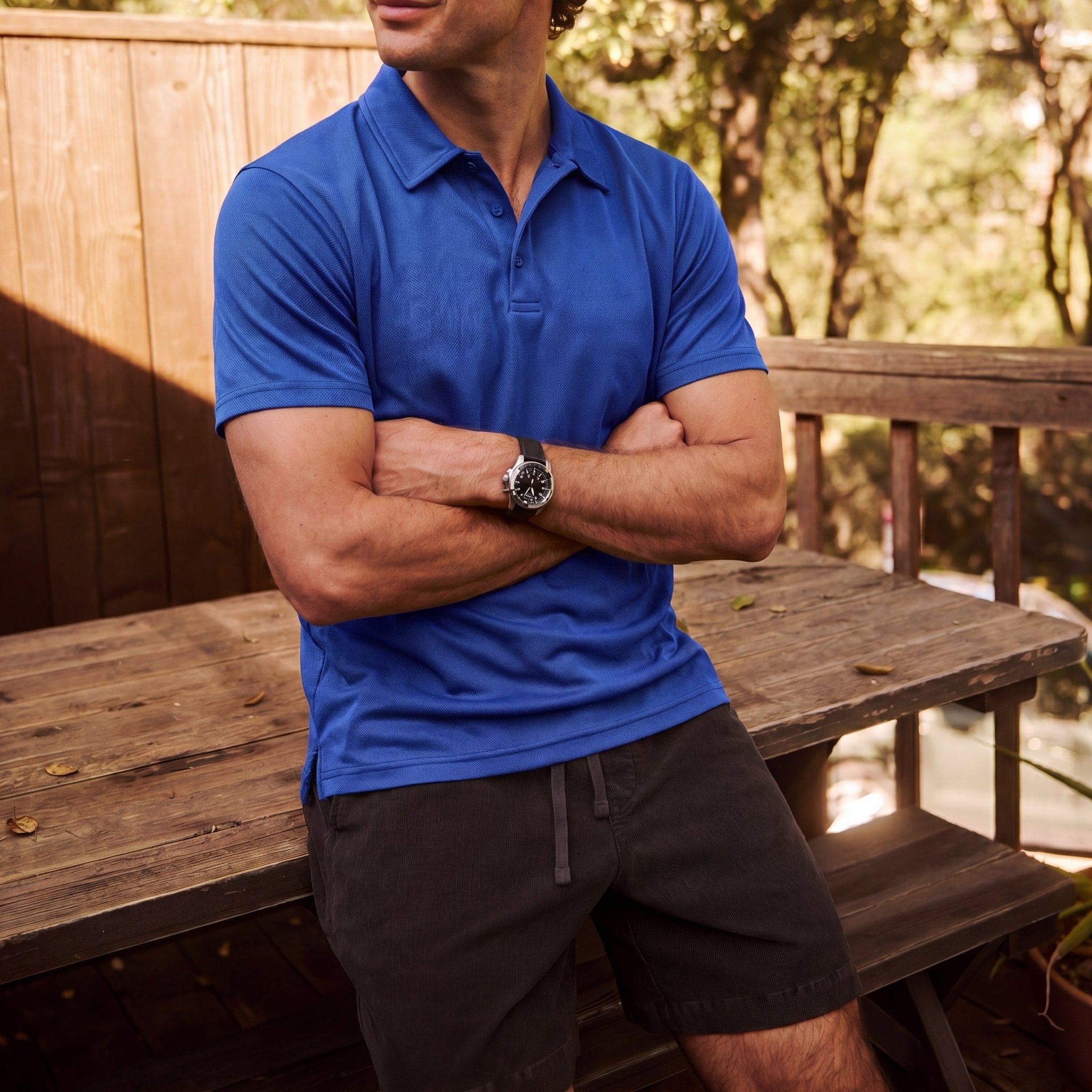 MAGCOMSEN Men's Golf Quick Dry Polo Shirt Bright Blue by MAGCOMSEN #Color_Bright Blue