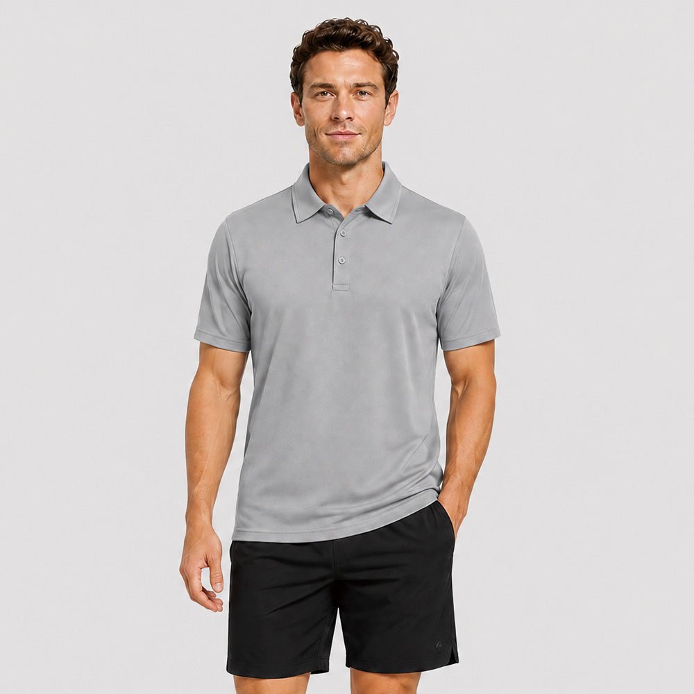 Light Grey MAGCOMSEN Men's Golf Quick Dry Polo Shirt in #Color_Light Grey