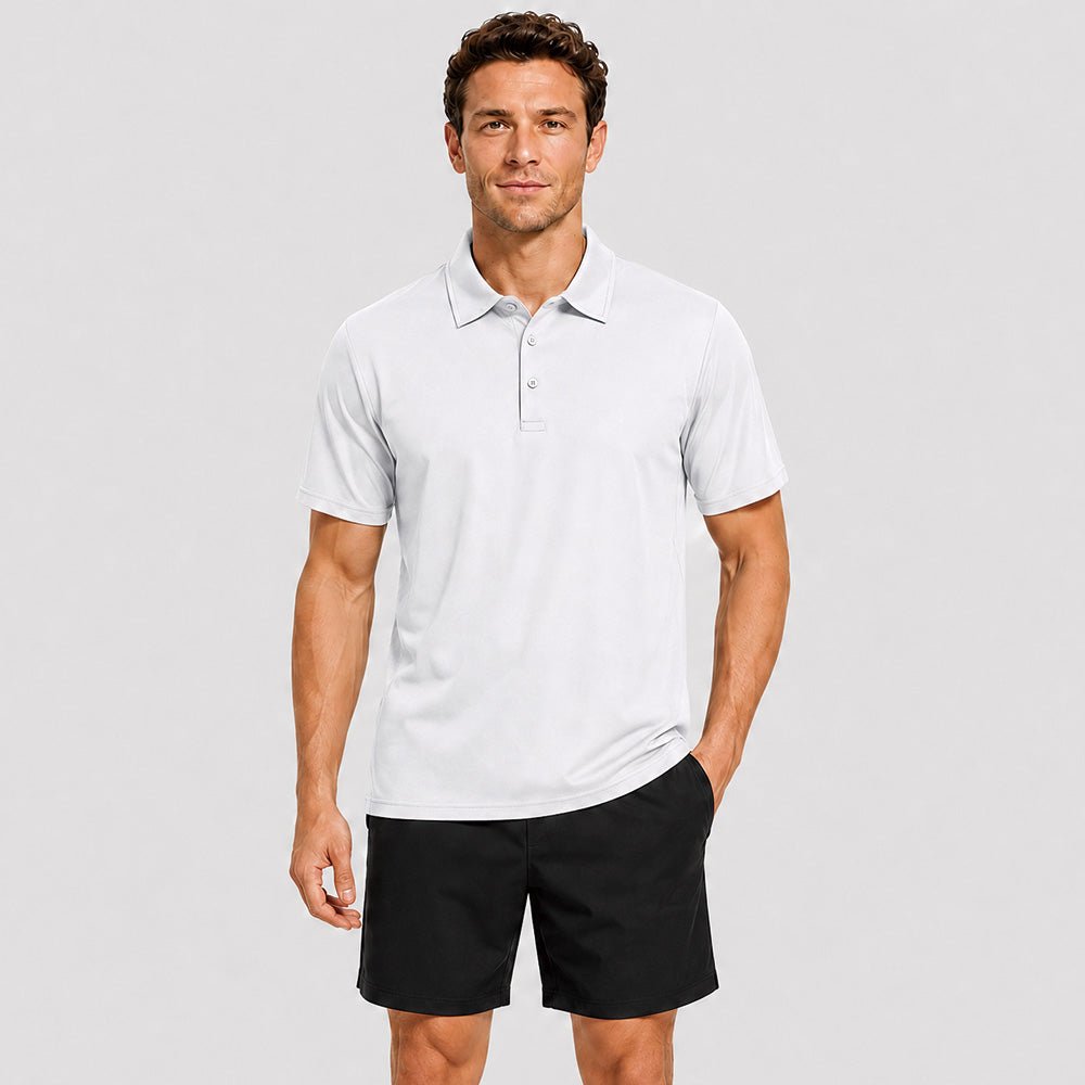 White MAGCOMSEN Men's Golf Quick Dry Polo Shirt in #Color_White