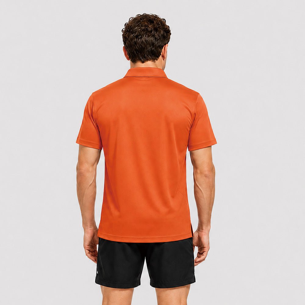 Orange MAGCOMSEN Men's Golf Quick Dry Polo Shirt in #Color_Orange