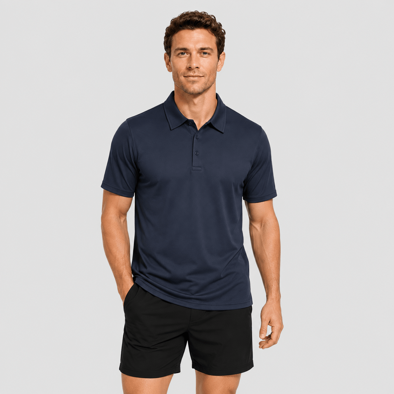 Navy MAGCOMSEN Men's Golf Quick Dry Polo Shirt in #Color_Navy
