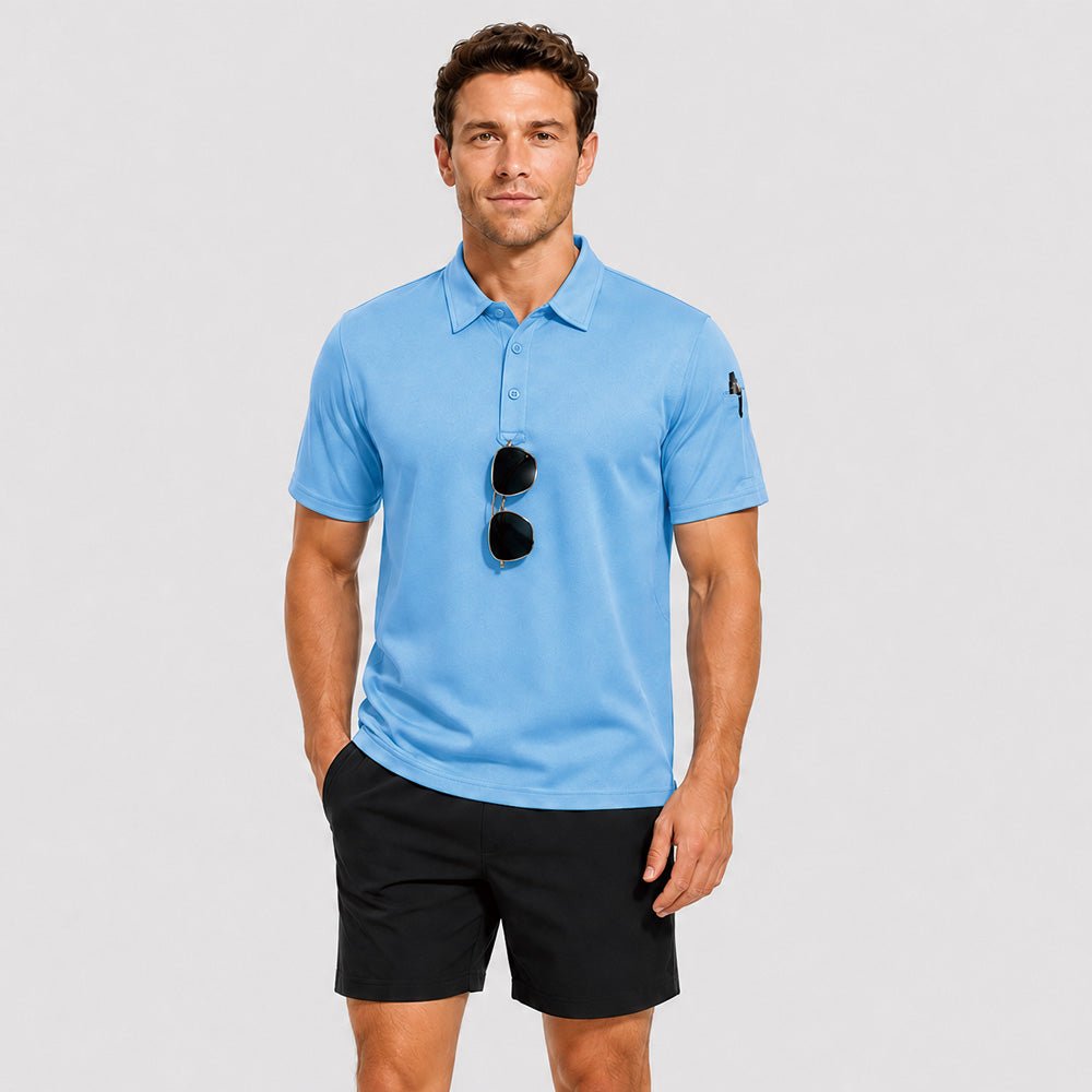 Sky Blue MAGCOMSEN Men's Golf Quick Dry Polo Shirt in #Color_Sky Blue