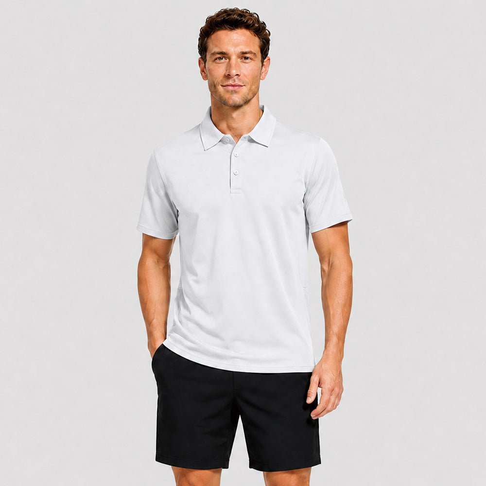 White MAGCOMSEN Men's Golf Quick Dry Polo Shirt in #Color_White