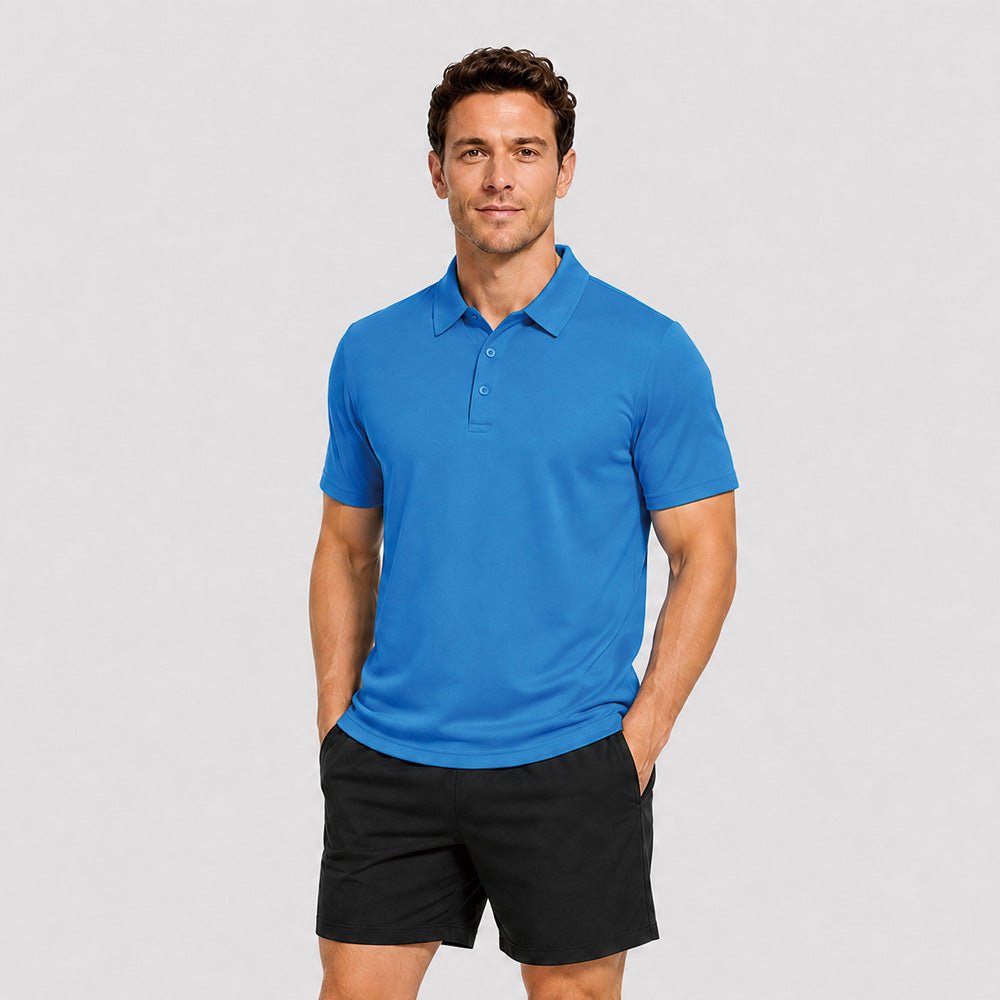 Azure MAGCOMSEN Men's Golf Quick Dry Polo Shirt in #Color_Azure