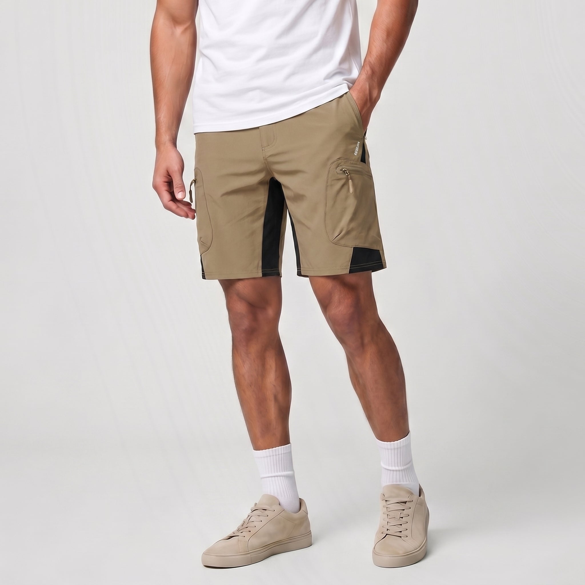Men's Hiking Cargo Shorts - Water Resistant Quick Dry Golf Shorts Khaki by MAGCOMSEN