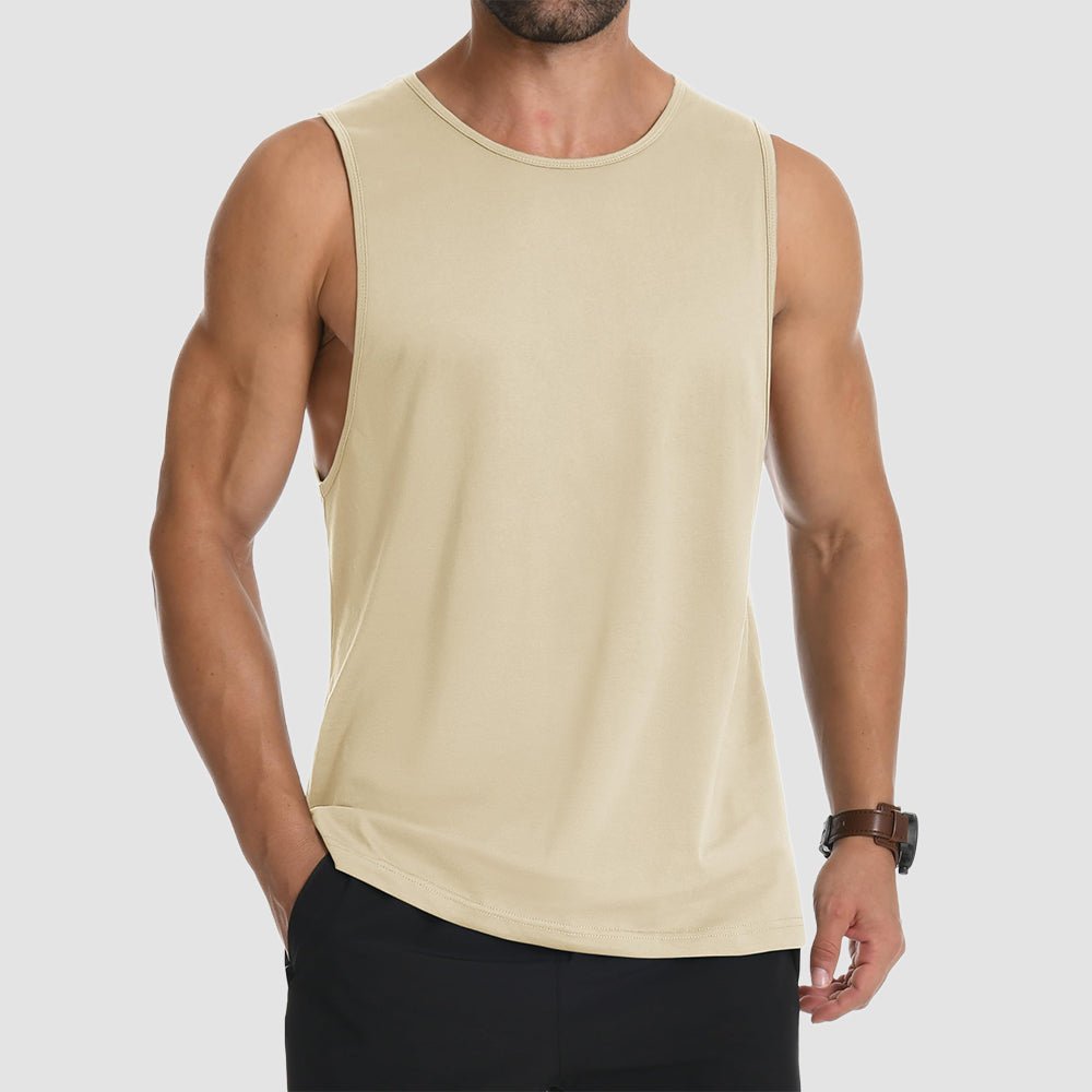 Men's Lightweight Sleeveless Tank Top Light Apricot by MAGCOMSEN