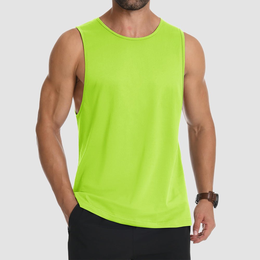 Men's Lightweight Sleeveless Tank Top Neon Green by MAGCOMSEN