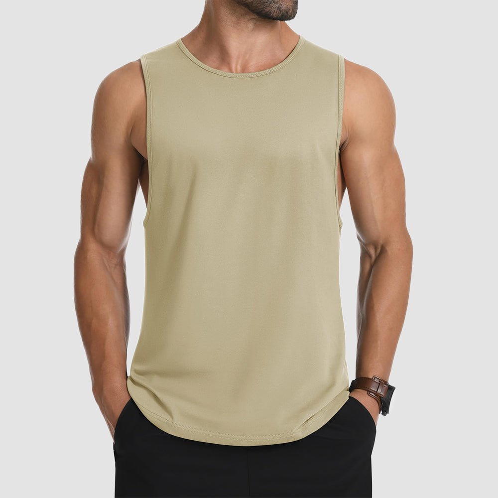 Men's Lightweight Sleeveless Tank Top Khaki by MAGCOMSEN