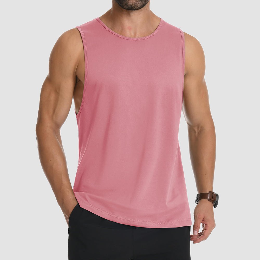 Men's Lightweight Sleeveless Tank Top Grey Pink by MAGCOMSEN
