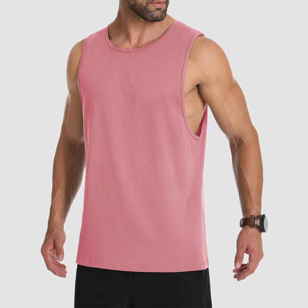 Men's Lightweight Sleeveless Tank Top Grey Pink by MAGCOMSEN