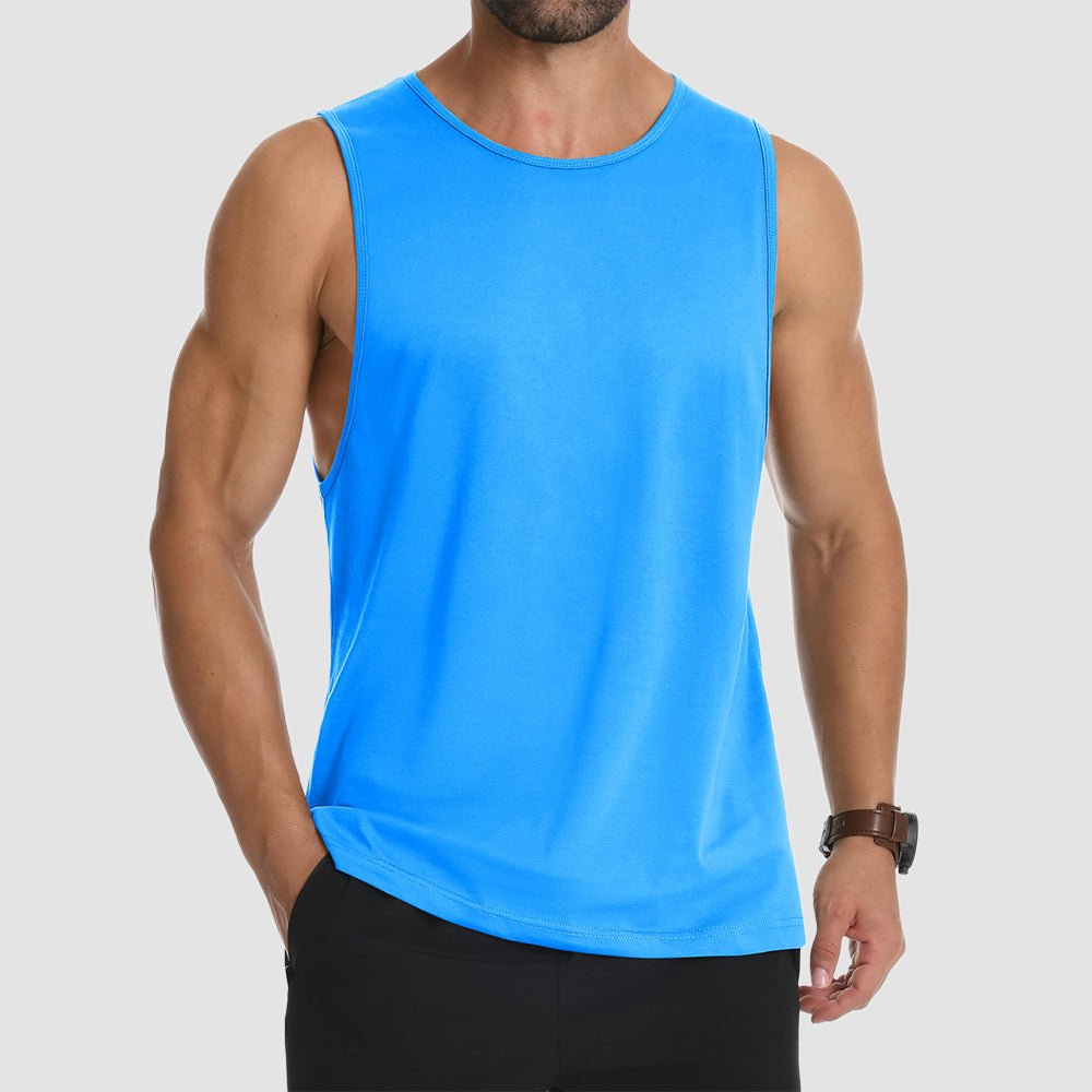 Men's Lightweight Sleeveless Tank Top Azure Blue by MAGCOMSEN