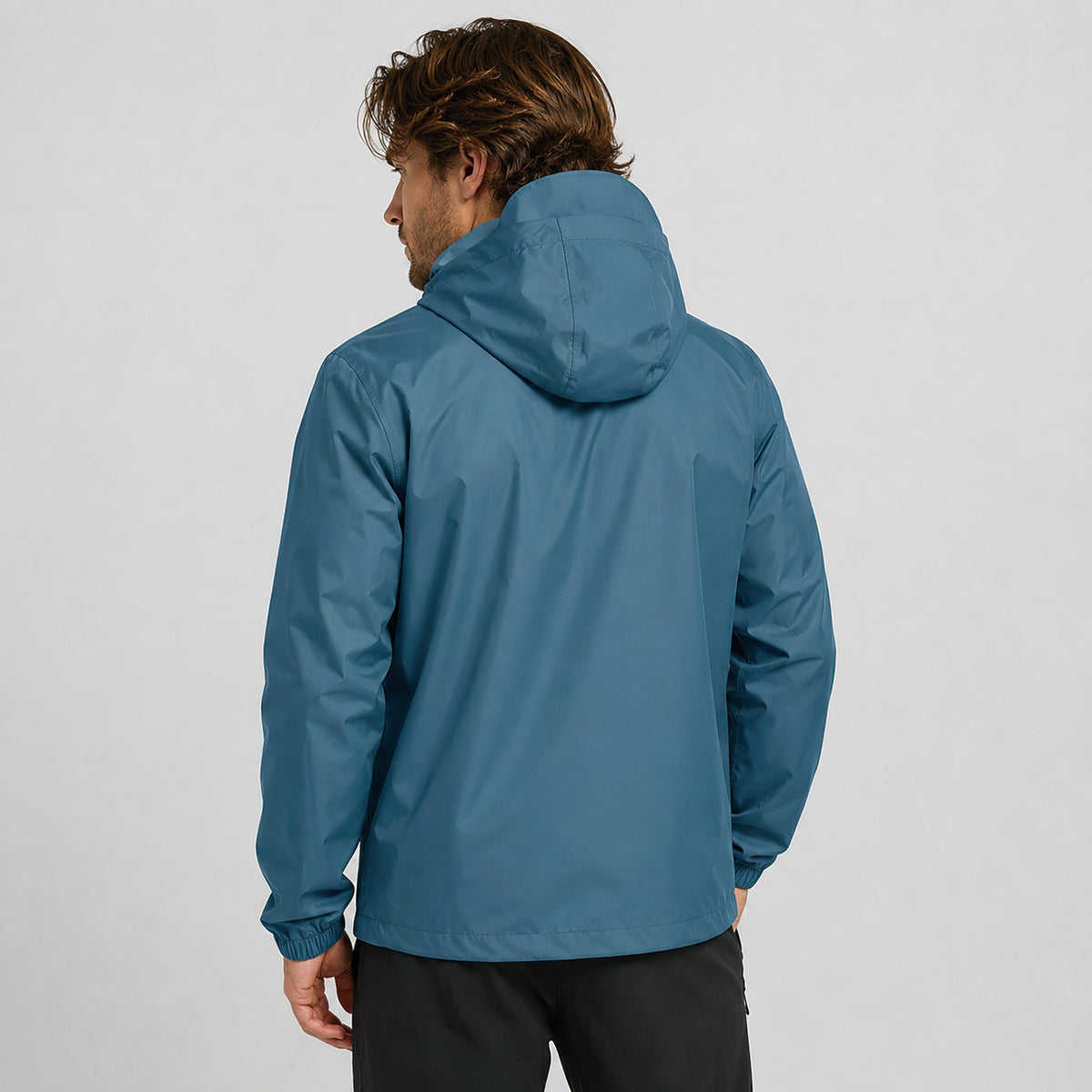 Men's Lightweight Waterproof Rain Jacket Breathable Hooded Windbreaker Shell Haze Blue by MAGCOMSEN