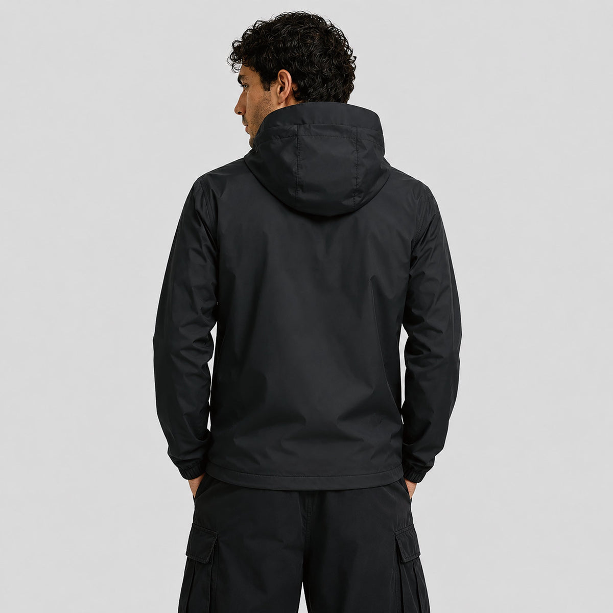 Men's Lightweight Waterproof Rain Jacket Breathable Hooded Windbreaker Shell Black by MAGCOMSEN