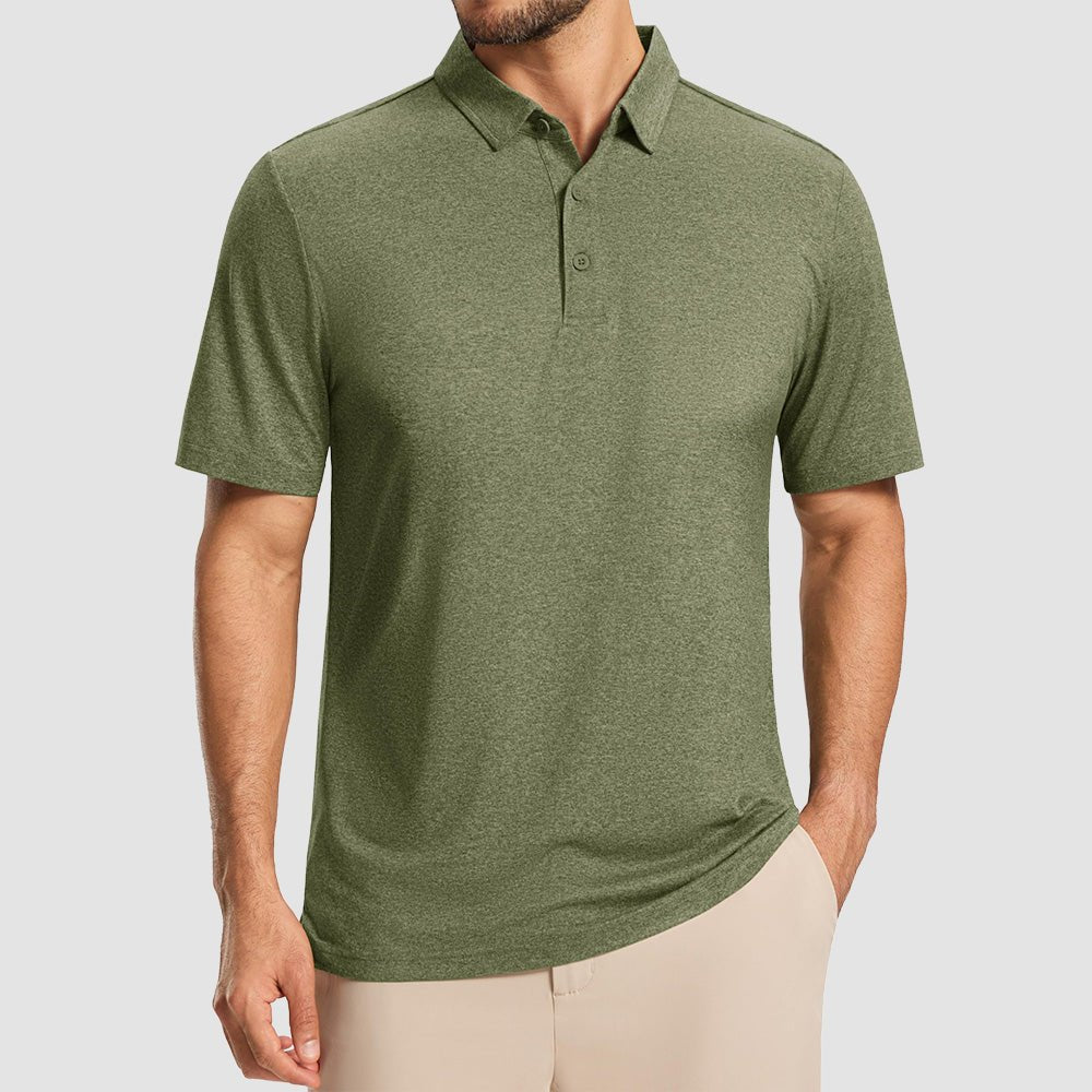 Men's Performance Polo Shirt - Lightweight Outdoor Polo Army Green by MAGCOMSEN