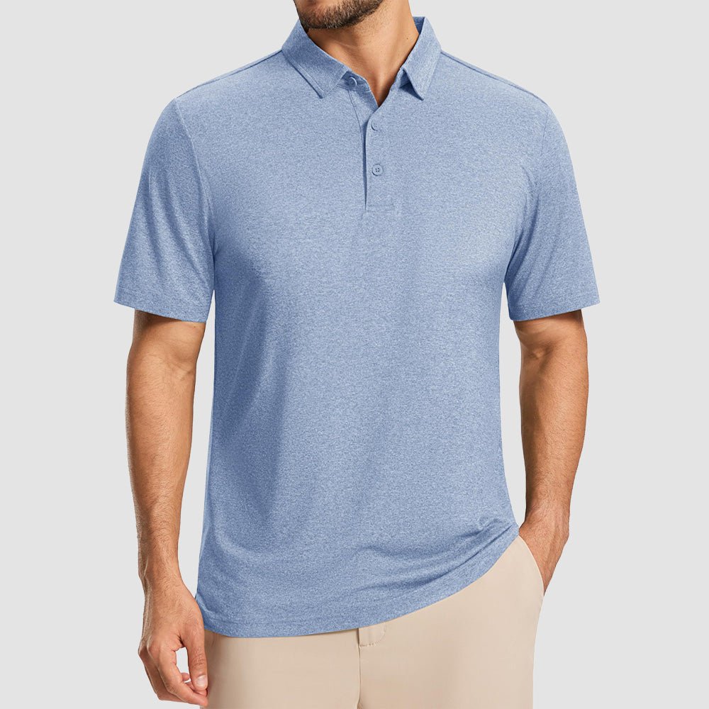 Men's Performance Polo Shirt - Lightweight Outdoor Polo Light Blue by MAGCOMSEN