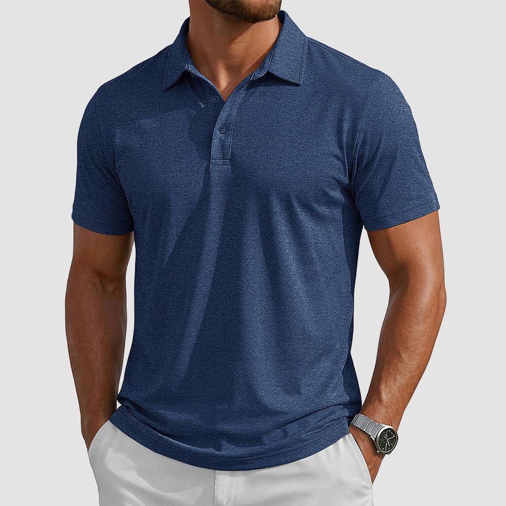 Men's Performance Polo Shirt - Lightweight Outdoor Polo Dark Blue Grey by MAGCOMSEN