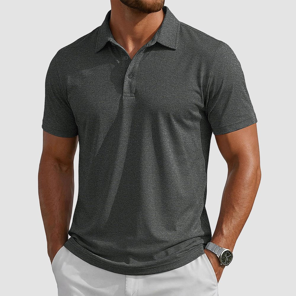 Men's Performance Polo Shirt - Lightweight Outdoor Polo Dark Grey by MAGCOMSEN