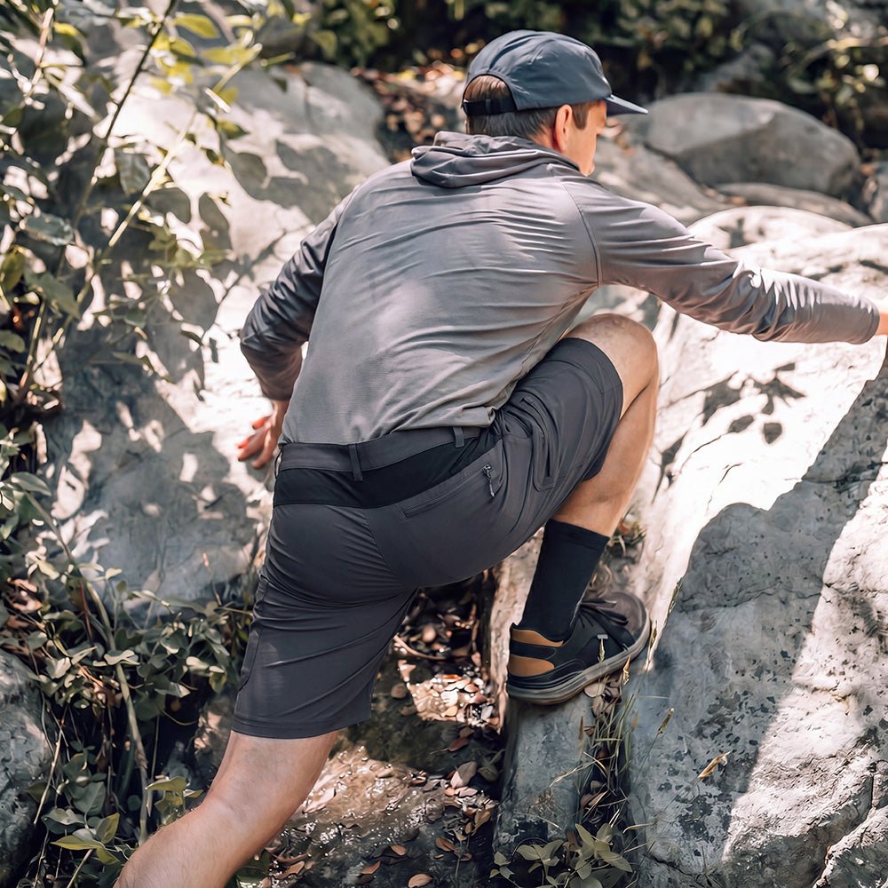 Dark Grey Men's Quick Dry Cargo Shorts - MAGCOMSEN #Color_Dark Grey