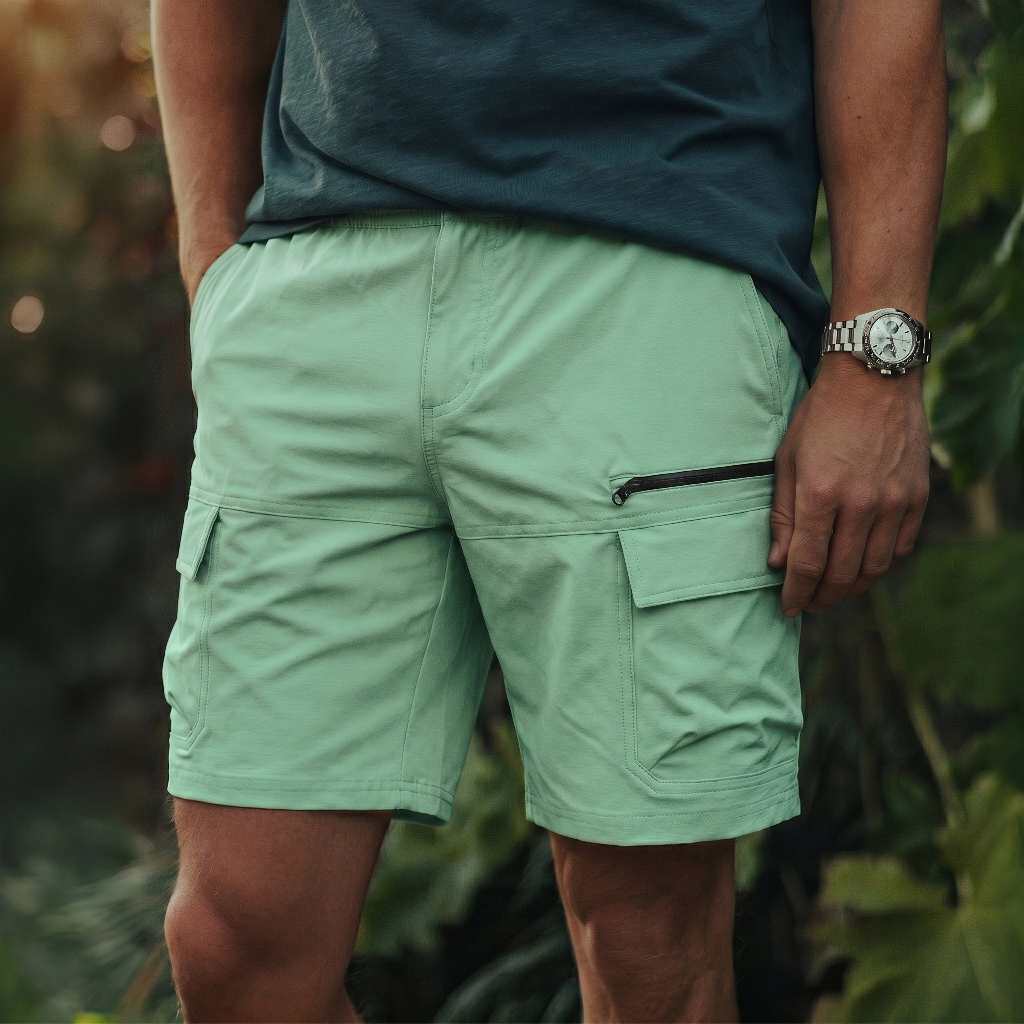 Men's Quick Dry Cargo Shorts Mint by MAGCOMSEN
