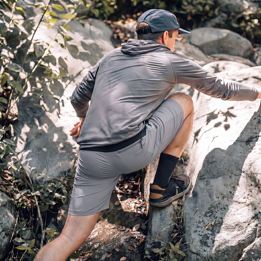 Light Grey Men's Quick Dry Cargo Shorts - MAGCOMSEN #Color_Light Grey